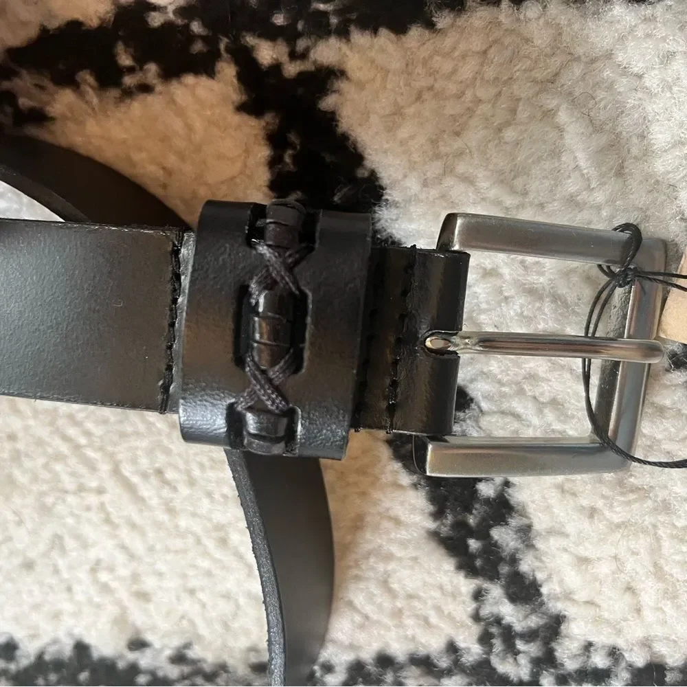 NWT United Belt Co Black Genuine Leather Belt